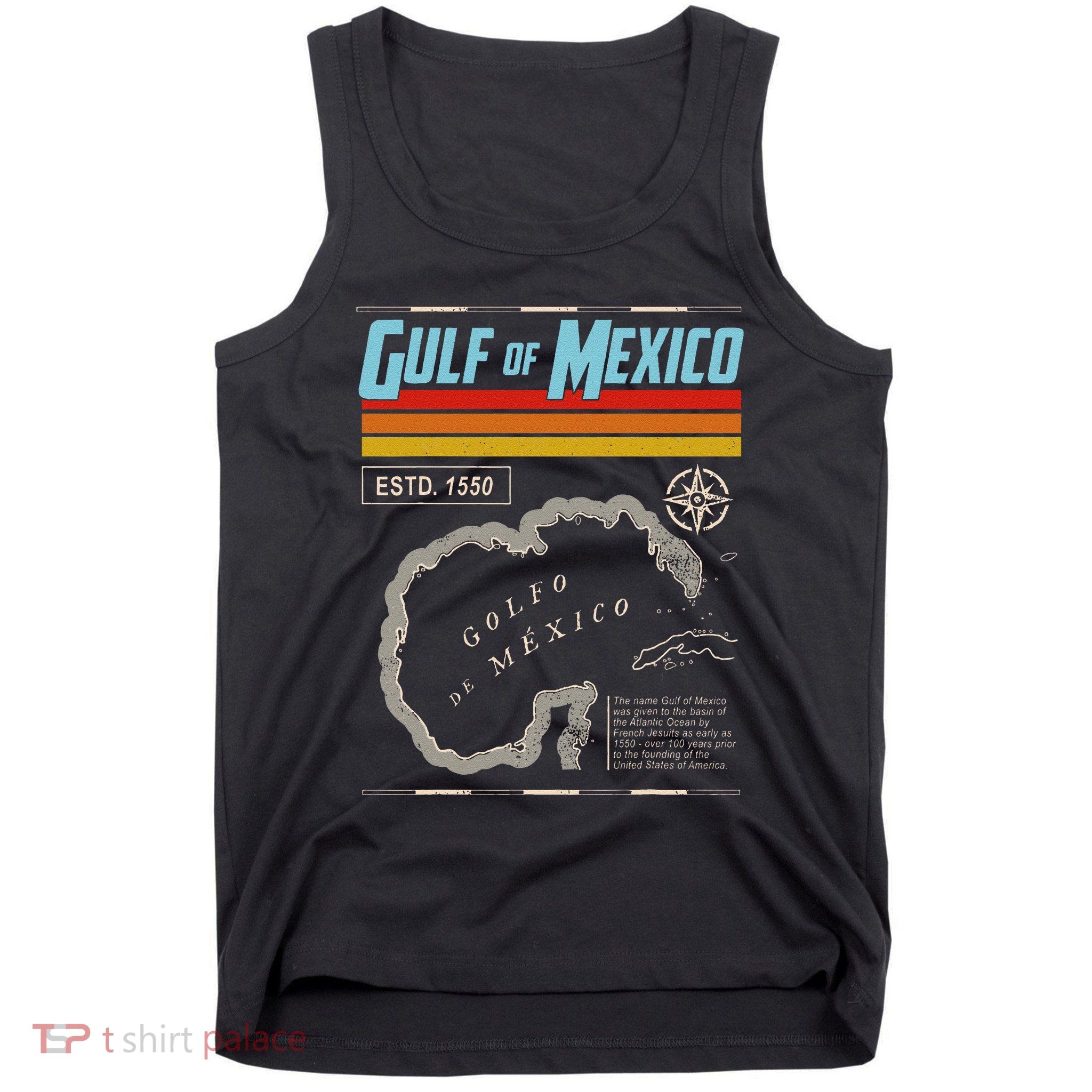 Gulf Of Mexico Est 1550 Historic Map .Png Tank Top