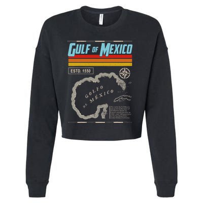 Gulf Of Mexico Est 1550 Historic Map .Png Cropped Pullover Crew