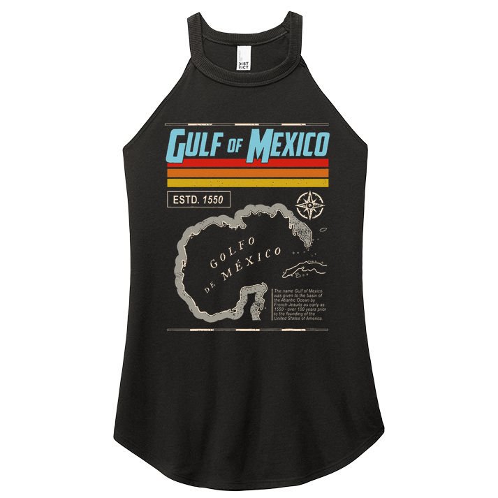 Gulf Of Mexico Est 1550 Historic Map .Png Women's Perfect Tri Rocker Tank