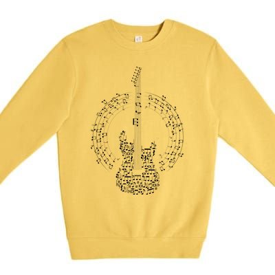 Guitar Of Musical Notes Premium Crewneck Sweatshirt