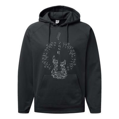 Guitar Of Musical Notes Performance Fleece Hoodie