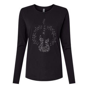 Guitar Of Musical Notes Womens Cotton Relaxed Long Sleeve T-Shirt