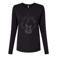 Guitar Of Musical Notes Womens Cotton Relaxed Long Sleeve T-Shirt