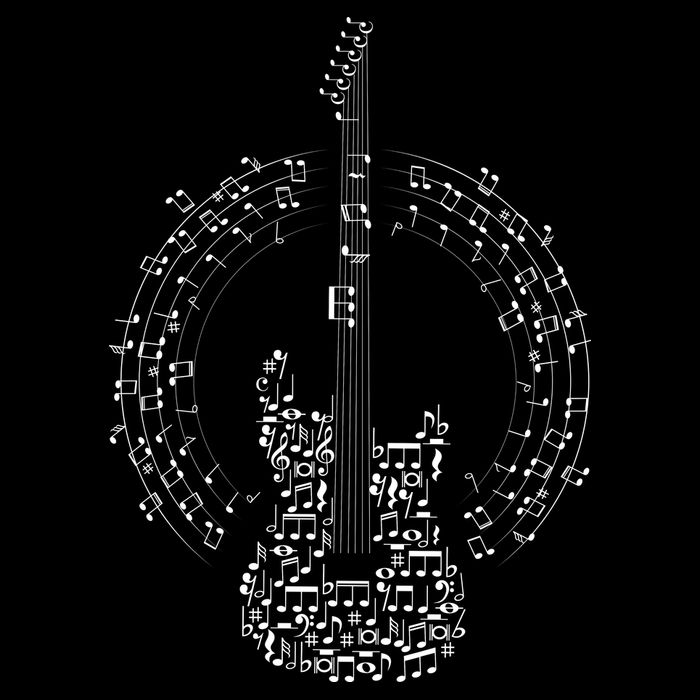 Guitar Of Musical Notes Cooling Performance Crew T-Shirt
