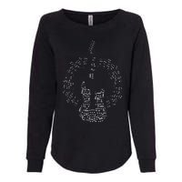 Guitar Of Musical Notes Womens California Wash Sweatshirt