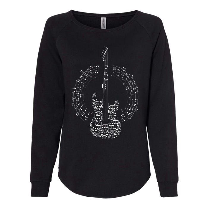 Guitar Of Musical Notes Womens California Wash Sweatshirt