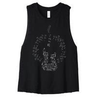 Guitar Of Musical Notes Women's Racerback Cropped Tank