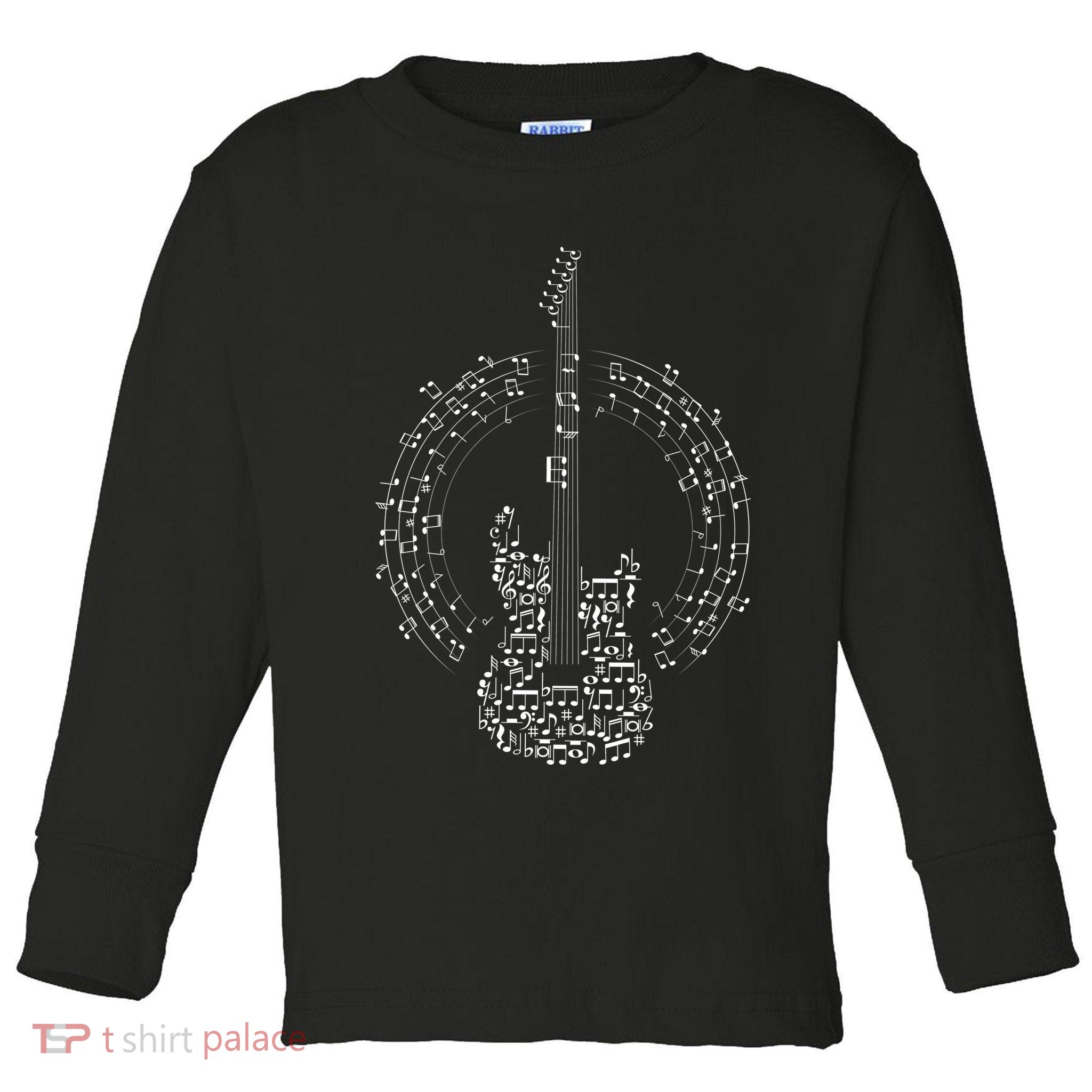 Guitar Of Musical Notes Toddler Long Sleeve Shirt