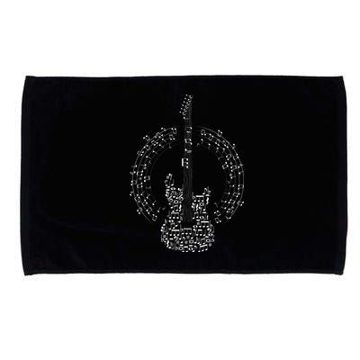 Guitar Of Musical Notes Microfiber Hand Towel