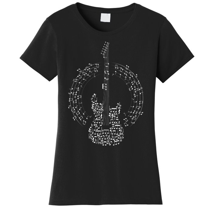 Guitar Of Musical Notes Women's T-Shirt