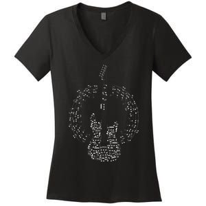 Guitar Of Musical Notes Women's V-Neck T-Shirt