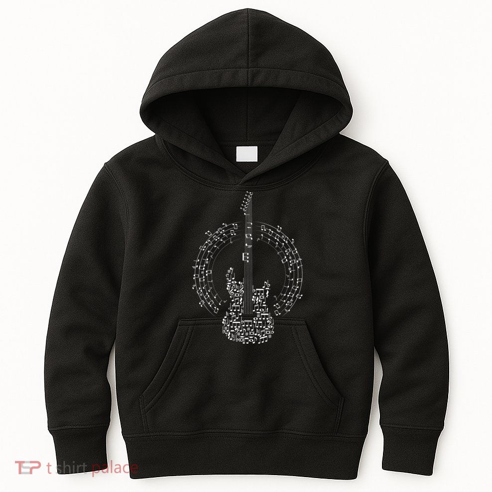 Guitar Of Musical Notes Kids Hoodie