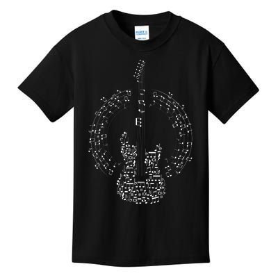 Guitar Of Musical Notes Kids T-Shirt