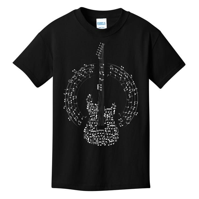 Guitar Of Musical Notes Kids T-Shirt