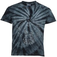 Guitar Of Musical Notes Kids Tie-Dye T-Shirt