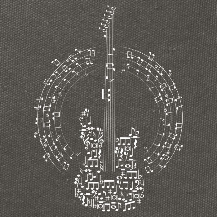 Guitar Of Musical Notes Cotton Canvas Backpack