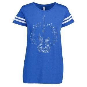 Guitar Of Musical Notes Enza Ladies Jersey Football T-Shirt