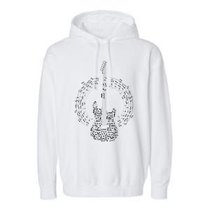 Guitar Of Musical Notes Garment-Dyed Fleece Hoodie