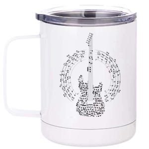 Guitar Of Musical Notes 12 oz Stainless Steel Tumbler Cup