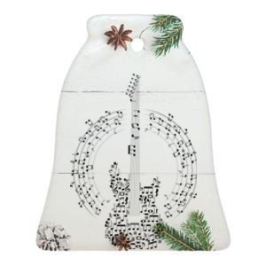 Guitar Of Musical Notes Ceramic Bell Ornament