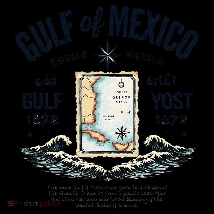 Gulf Of Mexico Since 1672 Historic Map 1672 Funny Tees Stripe Pom Pom Beanie