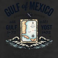 Gulf Of Mexico Since 1672 Historic Map 1672 Funny Tees Adult Drive Performance Visor