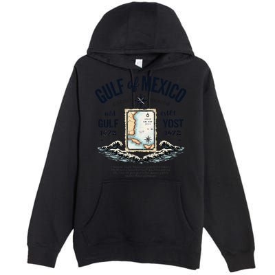 Gulf Of Mexico Since 1672 Historic Map 1672 Funny Tees Premium Pullover Hoodie