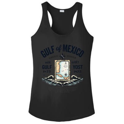 Gulf Of Mexico Since 1672 Historic Map 1672 Funny Tees Ladies PosiCharge Competitor Racerback Tank
