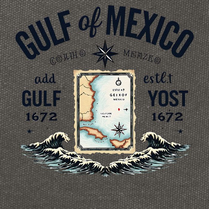 Gulf Of Mexico Since 1672 Historic Map 1672 Funny Tees Cotton Canvas Backpack