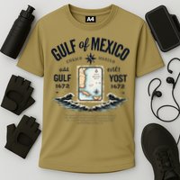 Gulf Of Mexico Since 1672 Historic Map 1672 Funny Tees Cooling Performance Crew T-Shirt