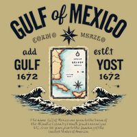 Gulf Of Mexico Since 1672 Historic Map 1672 Funny Tees Cooling Performance Crew T-Shirt