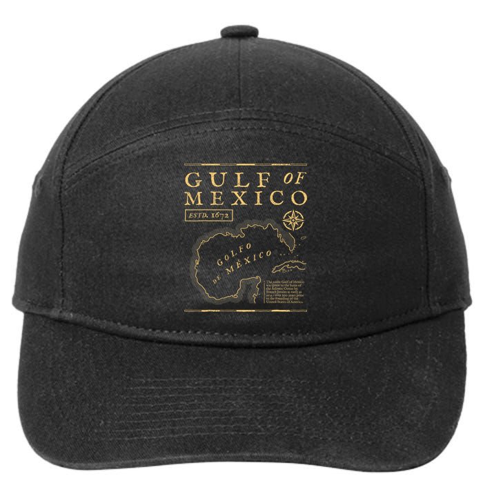 Gulf Of Mexico 1672 Historic Map 7-Panel Snapback Hat