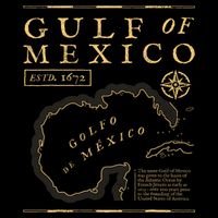 Gulf Of Mexico 1672 Historic Map 7-Panel Snapback Hat