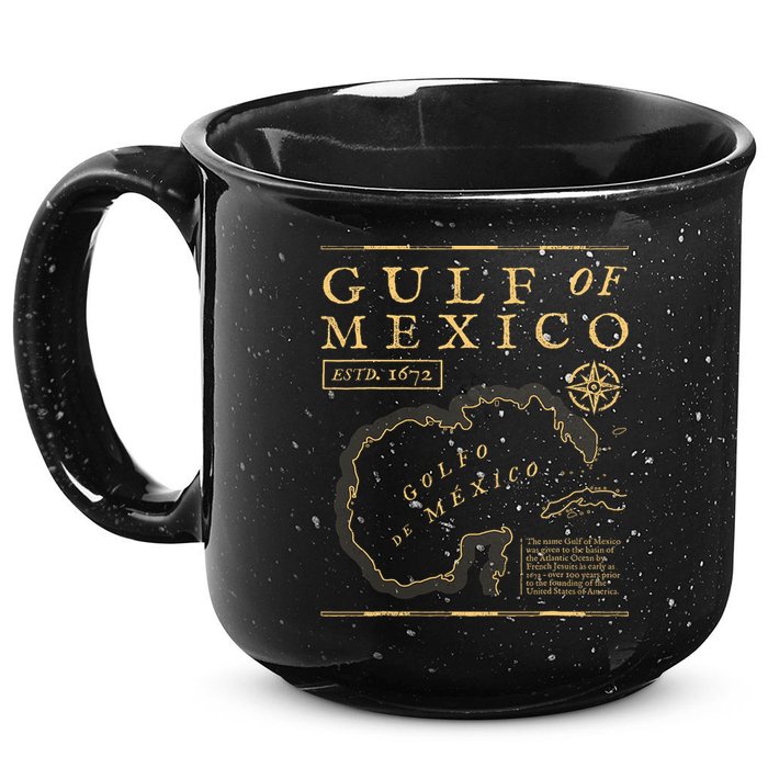 Gulf Of Mexico 1672 Historic Map 15oz Campfire Ceramic Mug