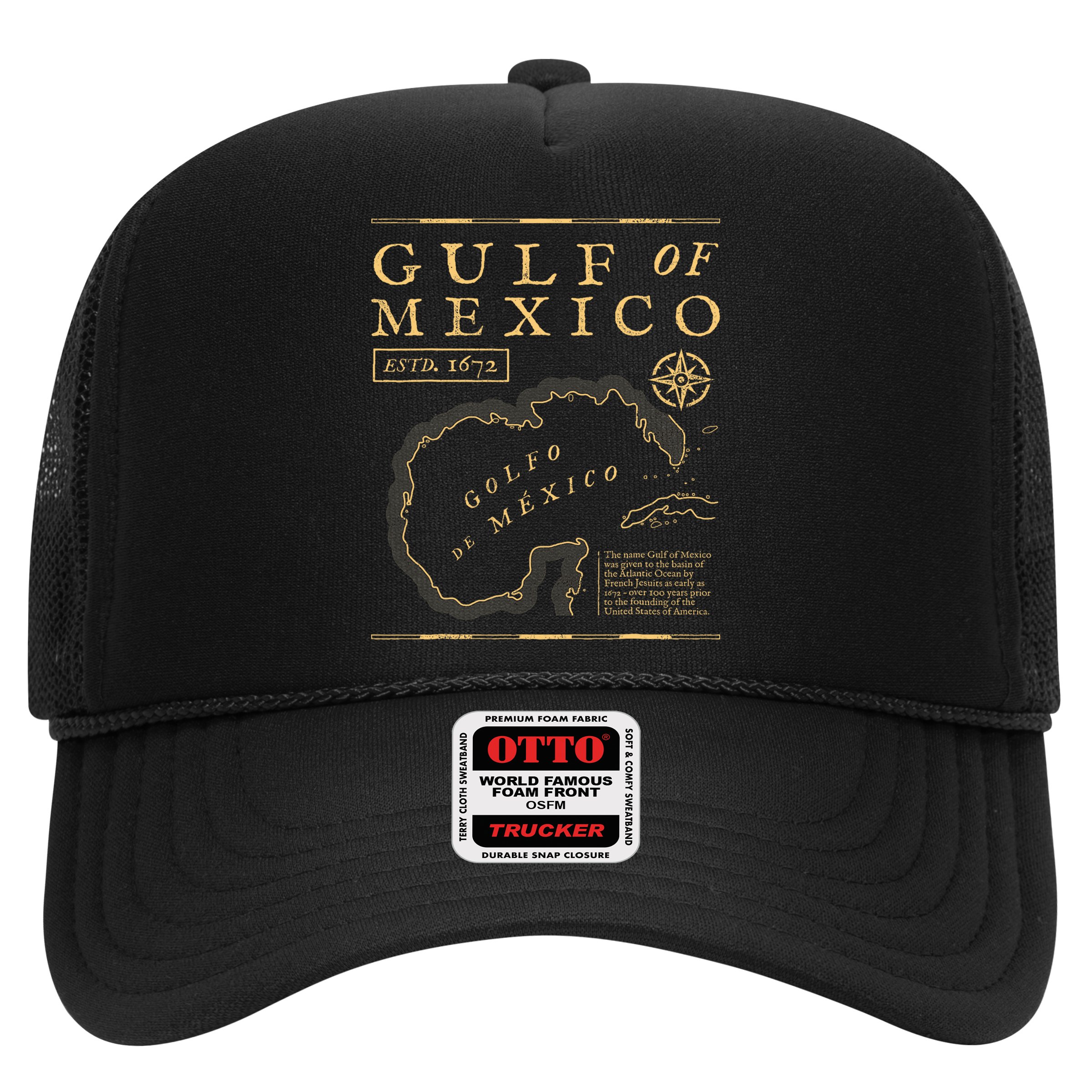 Gulf Of Mexico 1672 Historic Map Hat