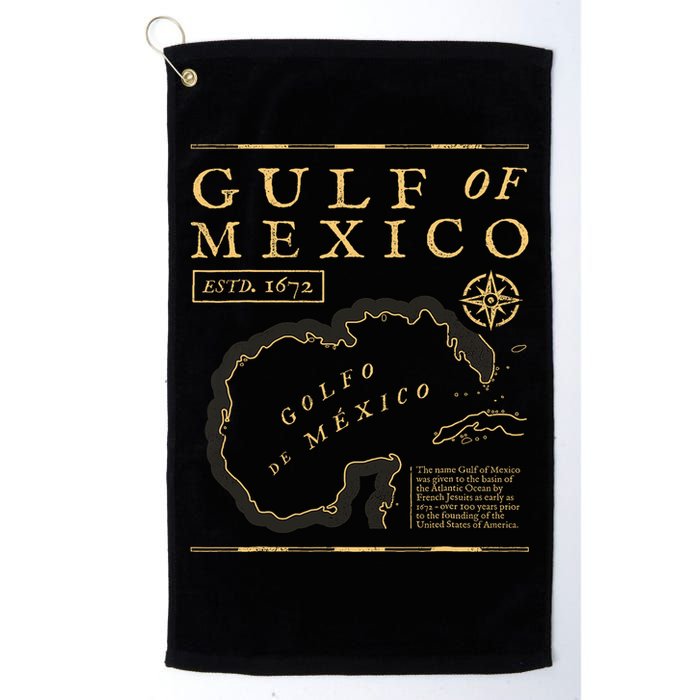 Gulf Of Mexico 1672 Historic Map Golf Towel