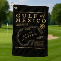 Gulf Of Mexico 1672 Historic Map Golf Towel
