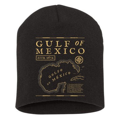 Gulf Of Mexico 1672 Historic Map Short Acrylic Beanie