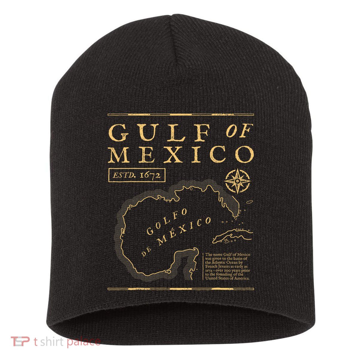 Gulf Of Mexico 1672 Historic Map Short Acrylic Beanie