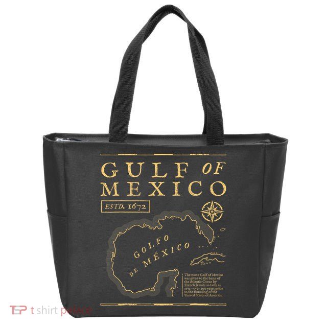 Gulf Of Mexico 1672 Historic Map Zip Tote Bag