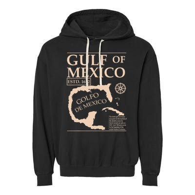 Gulf Of Mexico 1672 Historic Map Garment-Dyed Fleece Hoodie