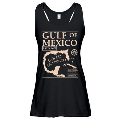 Gulf Of Mexico 1672 Historic Map Ladies Essential Flowy Tank