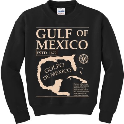 Gulf Of Mexico 1672 Historic Map Kids Sweatshirt