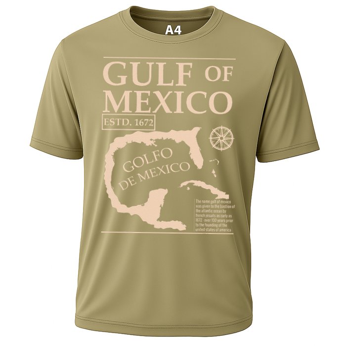 Gulf Of Mexico 1672 Historic Map Cooling Performance Crew T-Shirt