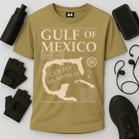 Gulf Of Mexico 1672 Historic Map Cooling Performance Crew T-Shirt