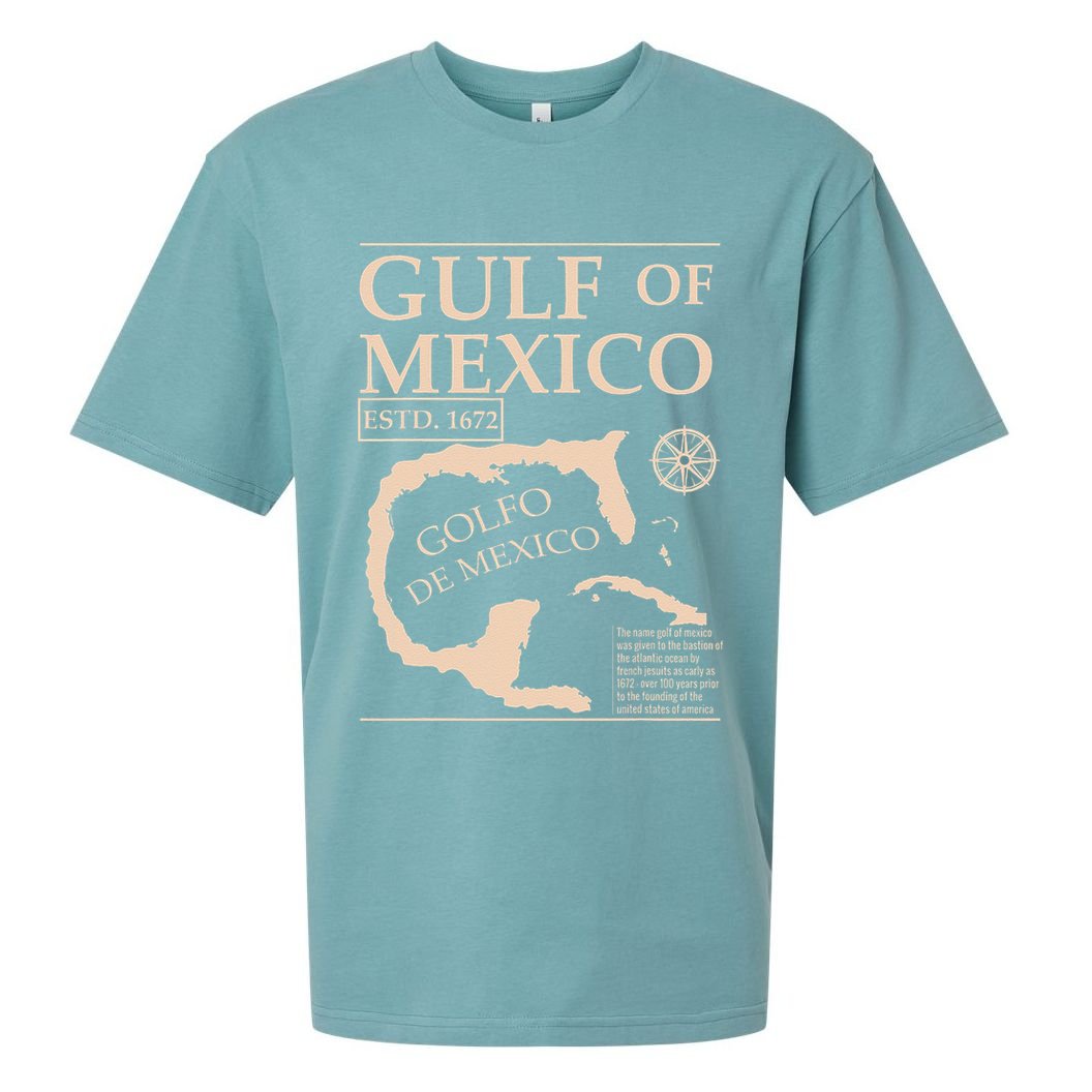 Gulf Of Mexico 1672 Historic Map Sueded Cloud Jersey T-Shirt
