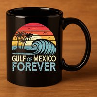 Gulf Of Mexico Forever Wave Surfing Tropical 11oz C Handle Ceramic Mug
