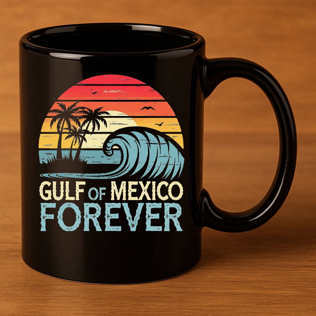 Gulf Of Mexico Forever Wave Surfing Tropical 11oz C Handle Ceramic Mug