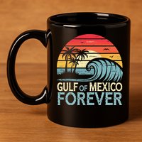 Gulf Of Mexico Forever Wave Surfing Tropical 11oz C Handle Ceramic Mug