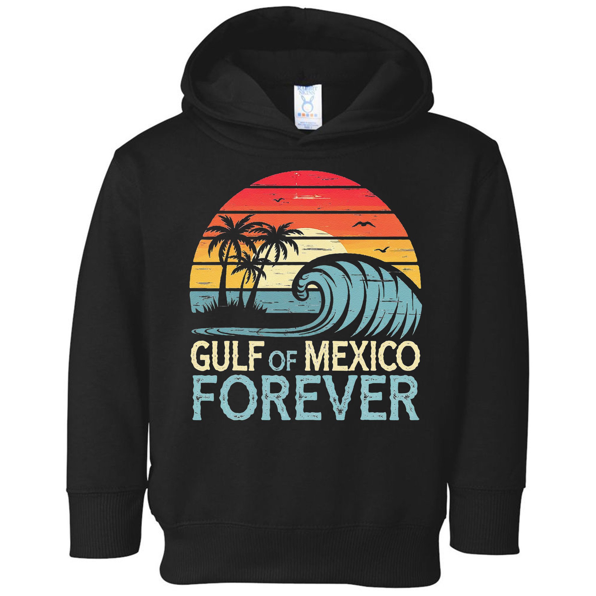 Gulf Of Mexico Forever Wave Surfing Tropical Toddler Hoodie